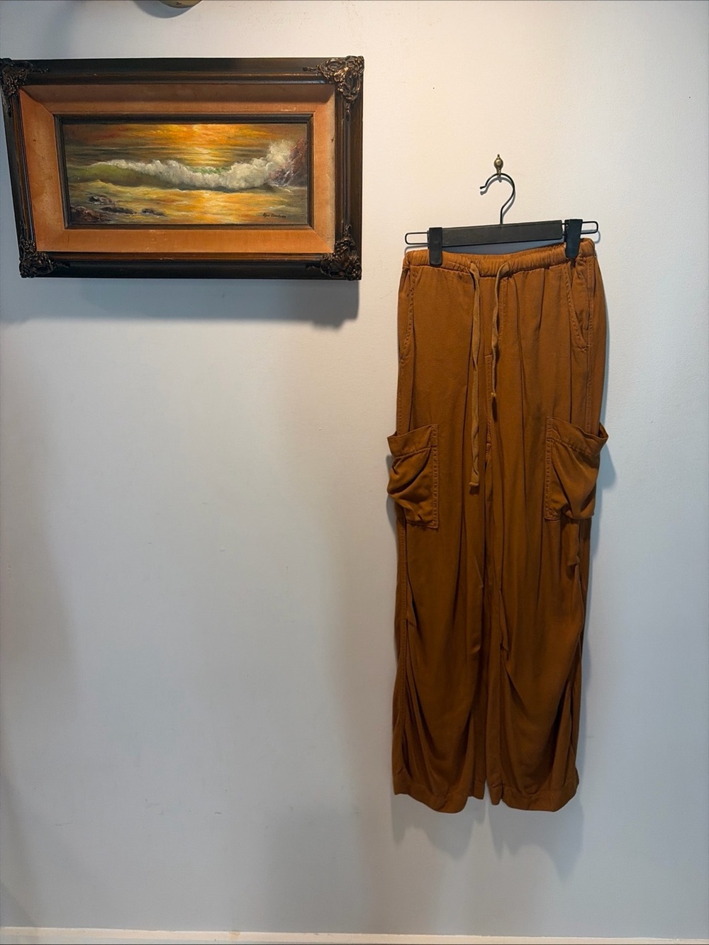 Cargo Pant Le Jean Loose Fit Lagenlook Boho Brown Tan